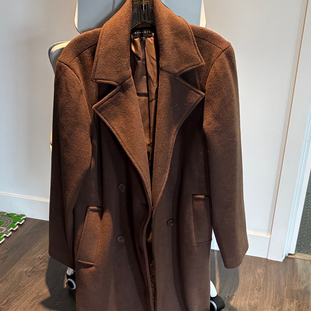 Brown Double-Breasted Coat